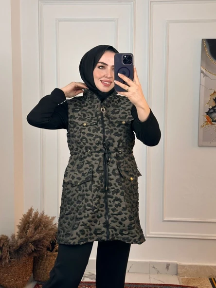 Leopar Yelek vizon - Resim 2