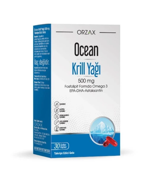 Ocean Krill Oil Balık Yağı İçeren Takviye Edici Gıda 30 Kapsül ürün görseli 1
