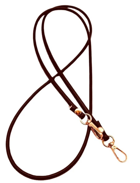 Angel Çanta Aksesuar Koyu Kahve  Renk 5 mm Suni Deri Spagetti Model Çanta Sapı Light Gold Metal ürün görseli 1