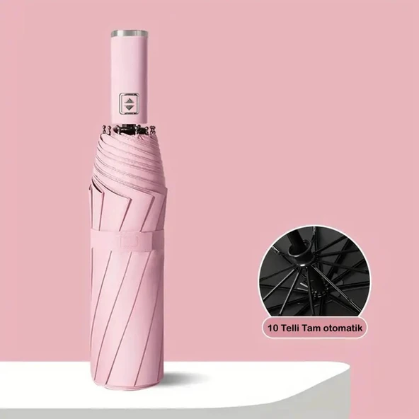 Beluga Tam Otomatik UV Korumalı Şemsiye ( Tek Tuşla Aç / Kapat ) Pembe ürün görseli 1