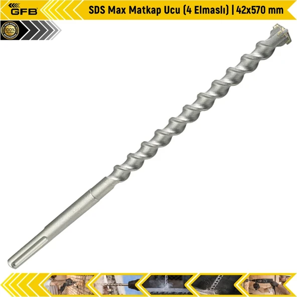 Gfb Sds Max Matkap Ucu (4 Elmaslı) | 42X570 Mm ürün görseli 1