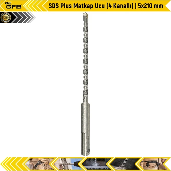 Gfb Sds Plus Matkap Ucu (4 Kanallı) | 5X210 Mm ürün görseli 1