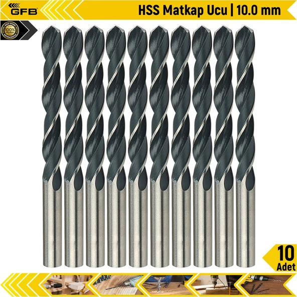 Gfb Hss Matkap Ucu | 10.0 Mm | 10 Adet ürün görseli 1