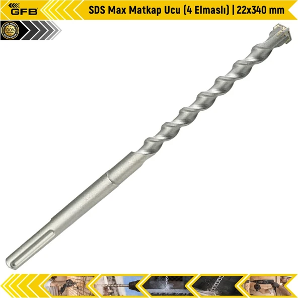 Gfb Sds Max Matkap Ucu (4 Elmaslı) | 22X340 Mm ürün görseli 1