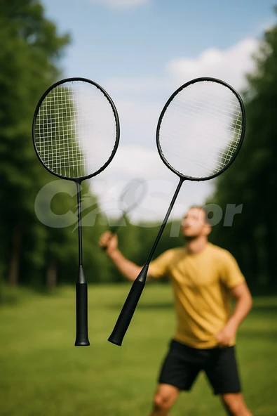 CKSpor Fileli Badminton Raket Seti 2 Raket 3 Top ile Birlikte CKS-82 ürün görseli 1