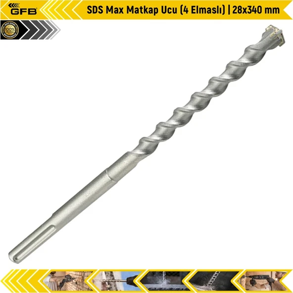 Gfb Sds Max Matkap Ucu (4 Elmaslı) | 28X340 Mm ürün görseli 1