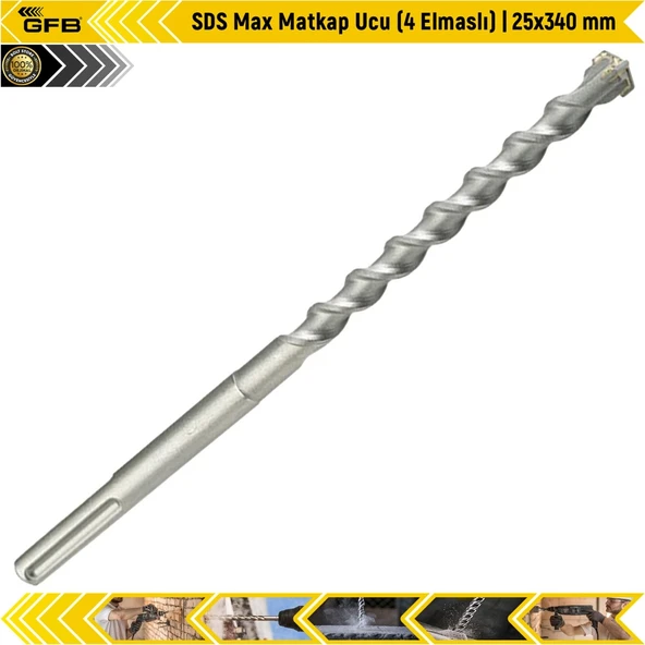 Gfb Sds Max Matkap Ucu (4 Elmaslı) | 25X340 Mm ürün görseli 1