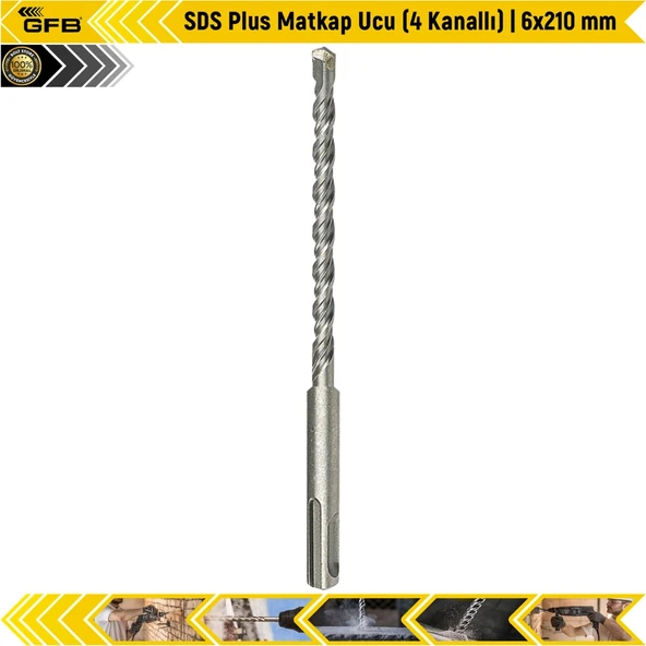 Gfb Sds Plus Matkap Ucu (4 Kanallı) | 6X210 Mm ürün görseli 1