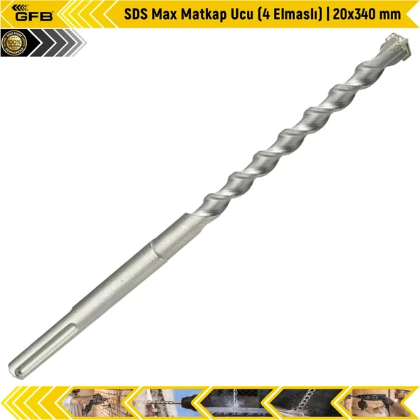 Gfb Sds Max Matkap Ucu (4 Elmaslı) | 20X340 Mm ürün görseli 1