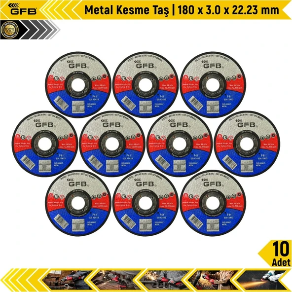 Gfb Metal Kesme Taş | 180X3.0X22.23 Mm | 10 Adet ürün görseli 1