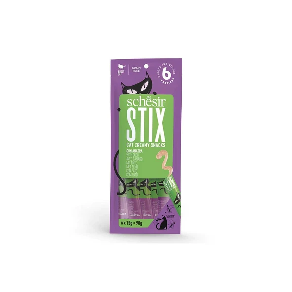 Schesir Cat Stix Ördekli Sıvı Krema Kedi Ödülü 6 X 15 gr ürün görseli 1