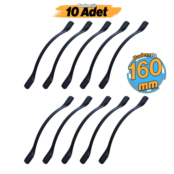 İnci Kulp 160 mm 10 ADET Mobilya Mutfak Dolabı Çekmece Dolap Kulpları Kapak Kulpu Kulbu Siyah Metal ürün görseli 1