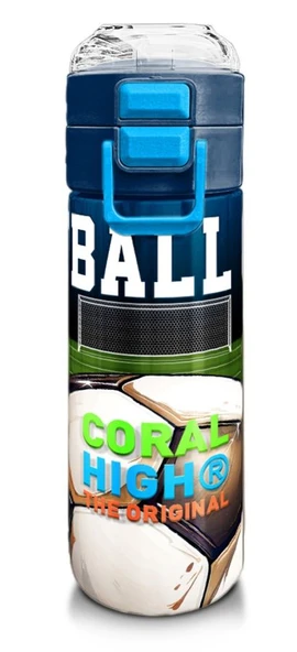 Coral High Çelik Matara Termos/Suluk 31995 - 500ml, Lacivert Futbol Desenli - Erkek Çocuk ürün görseli 1