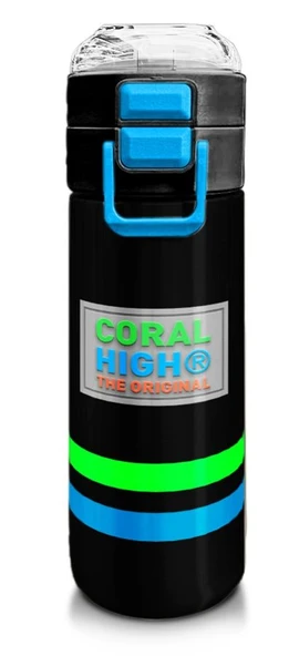 Coral High 500 ml Paslanmaz Çelik Okul Termosu/Suluk/Matara - Erkek Çocuk - Siyah 31929 - Sızdırma Yapmaz ürün görseli 1