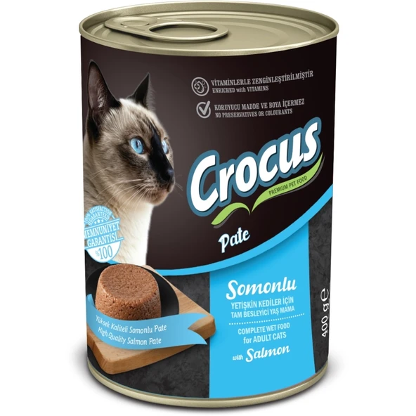 Crocus Yetişkin Kedi Somonlu Pate Yaş Mama 400g Skt:11/2027 ürün görseli 1