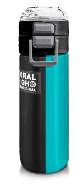 Coral High Erkek Çocuk 500 ml Okul ve Günlük Paslanmaz Çelik Termos - Siyah Yeşil Çizgili Desenli  - Sızdırmaz ürün görseli 1