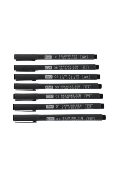 Kraf Drawing Pen Çizim Kalemi Seti (7'li) - Resim 3