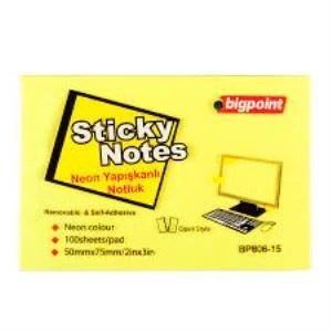 BIGPOINT YAPISKANLI KAGIT 50x75 NEON SARI 1LI(806) ürün görseli 1