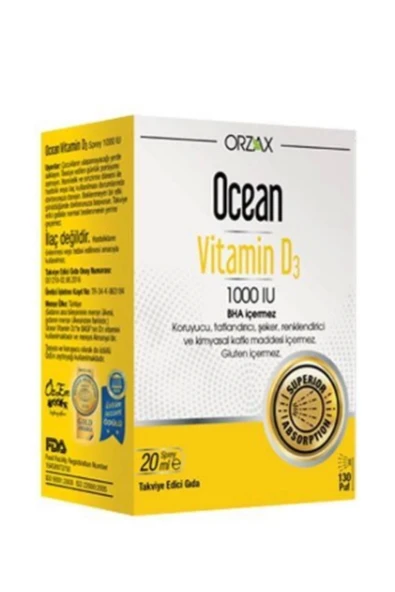 Orzax Ocean Vitamin D3 1000 IU Sprey 20ml ürün görseli 1