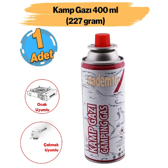 Kamp Gazı (1 Adet) Bütan Propan Tüpü Portatif Ocak Kartuşu Tek kullanımlık Pürmüz 400 ml 227 gr ürün görseli 1