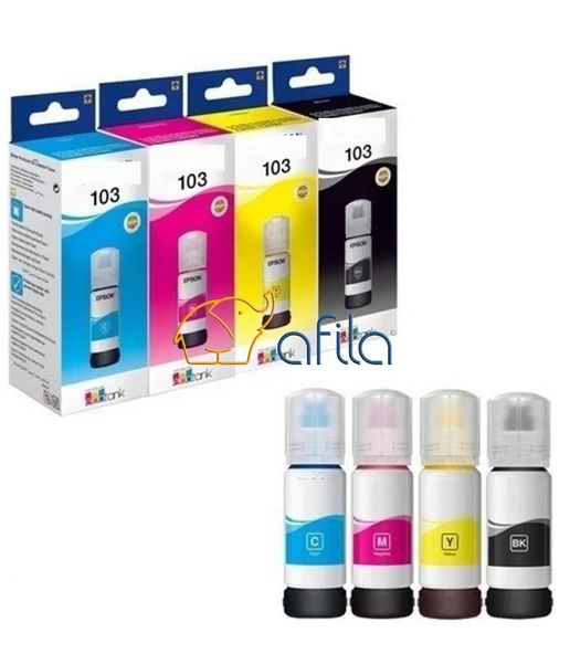 Epson EcoTank L3110 Şişeli Mürekkep 70ml (Muadil) 4'lü SET ürün görseli 1