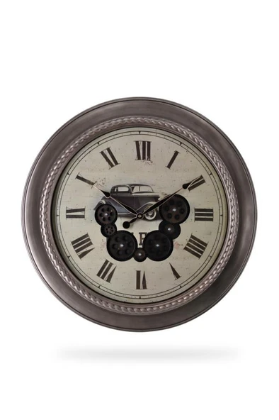 Efe Mark Premium Serisi Antik Eskitme Döner Çarklı Retro Tasarım 60 cm Ev ve Ofis Duvar Saati Roma Rakamlı Vintage Tasarım ürün görseli 1
