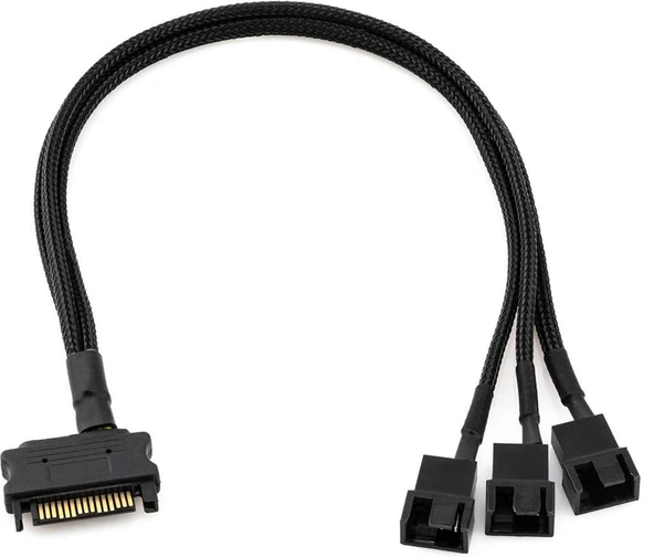4597 Sata Power To Fan Çevirici 3 Port Y Pin PWM Çoklayıcı Splitter Fan Kablosu ürün görseli 1