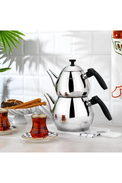 Tea Chef Orta Boy Çaydanlık Takımı 4 Parça-siyah ürün görseli 1
