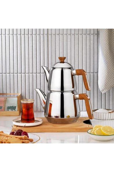 TeeHaus Çelik Çaydanlık Takımı 4 Parça-Kahverengi ürün görseli 1