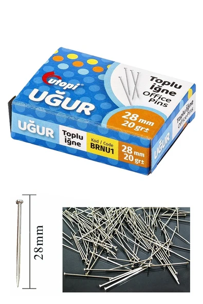 Toplu İğne 20 gr 28 mm 1 Paket Yaklaşık 150 Adet Nikel Kaplı Toplu İğne Düğün Nişan Takı İğnesi Okul Ofis Büro ürün görseli 1