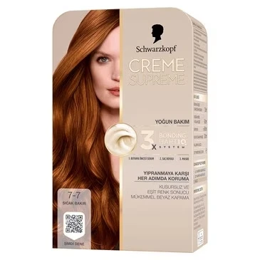 Schwarzkopf Creme Supreme Saç Boyası Sıcak Bakır 7-7 ürün görseli 1