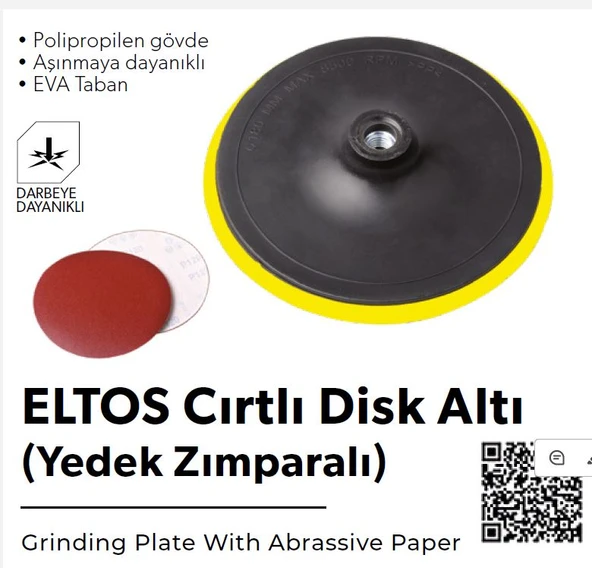 ELTOS CIRTLI DİSK ALTI 180mm YEDEK ZIMPARALI ürün görseli 1