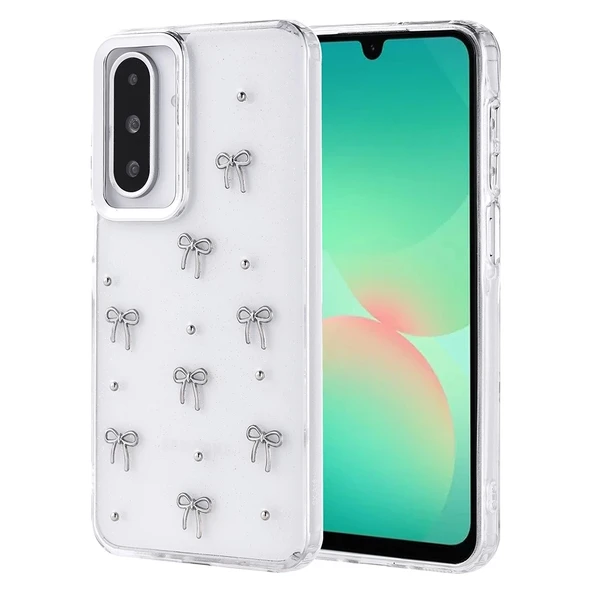 Galaxy A26 Uyumlu Kılıf Airbag Tasarımlı Simli Şeffaf Kutup Kapak ürün görseli 1