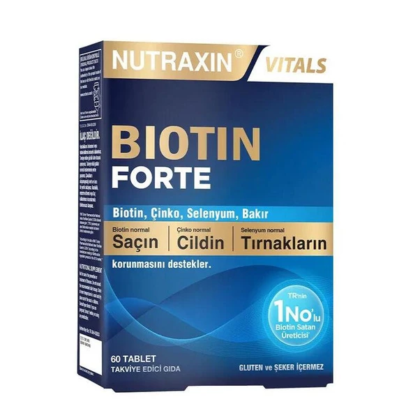 Nutraxin Vitals Biotin Forte 60 Tablet ürün görseli 1