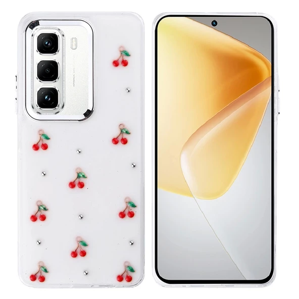 İnfinix Hot 50 Pro 4G Uyumlu Kılıf Airbag Tasarımlı Simli Şeffaf Kutup Kapak ürün görseli 1
