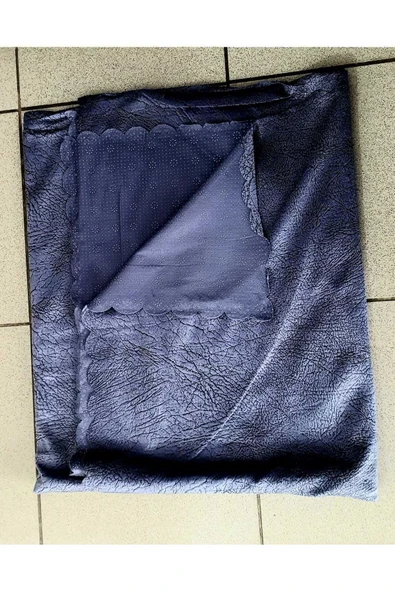 TEKSTİLCİ Damarlı Kaymaz Altlı Koltuk Kanepe Çekyat Örtüsü Indigo Renk ürün görseli 1