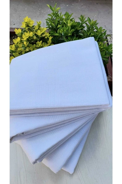 TEKSTİLCİ Otel Pikesi Çift Kişilik Kendinden Desenli Beyaz Pike %100 Pamuk 200x235 ürün görseli 1