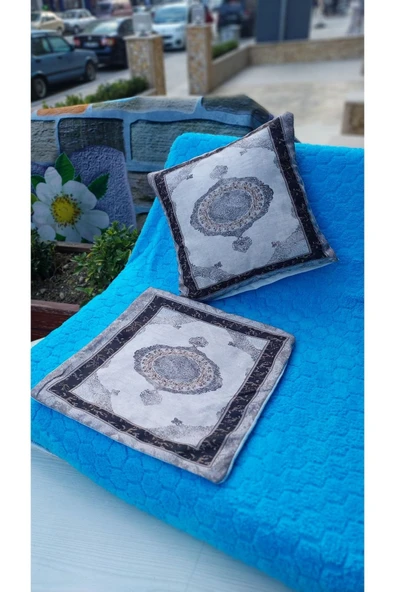 TEKSTİLCİ Kırlent Kılıf Dijital Baskılı Kadife Kumaştan 43x43 ürün görseli 1