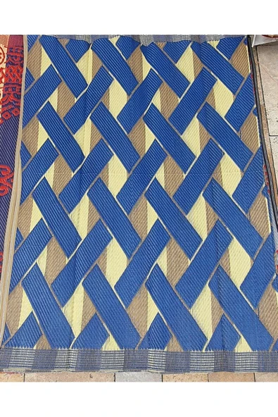 TEKSTİLCİ Katlanabilir Plastik Hasır Halı Kilim Piknik Plaj Park Bahçe Teras Veranda 5m2 180 X 280 Cm ürün görseli 1