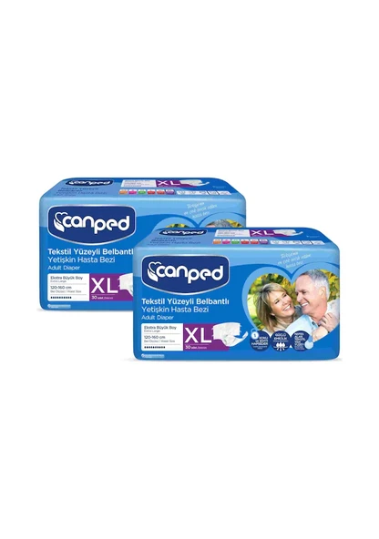 Canped Tekstil Yüzeyli Belbantlı Yetişkin Hasta Bezi XL 2 x 30'lu ürün görseli 1