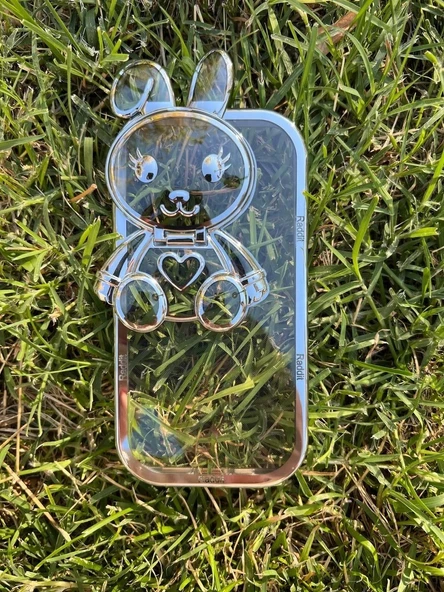 İphone 14 Plus Stantlı Rabbit Silikon Telefon Kılıfı - Resim 2