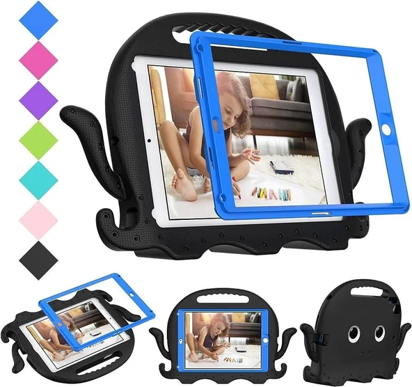 İpad 10,2-105 Ahtapot Tutmalı Yumuşak Standlı Silikon Çocuk Tablet Kılıfı ürün görseli 1