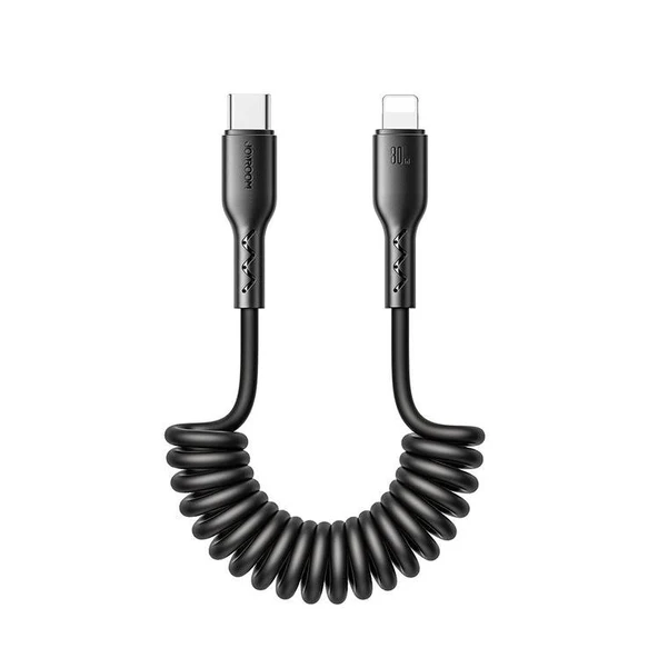 Joyroom Travel Serisi 30W Araç Sarmal Hızlı Şarj Kablosu Type-C'den Lightning 1,5 Metre ürün görseli 1