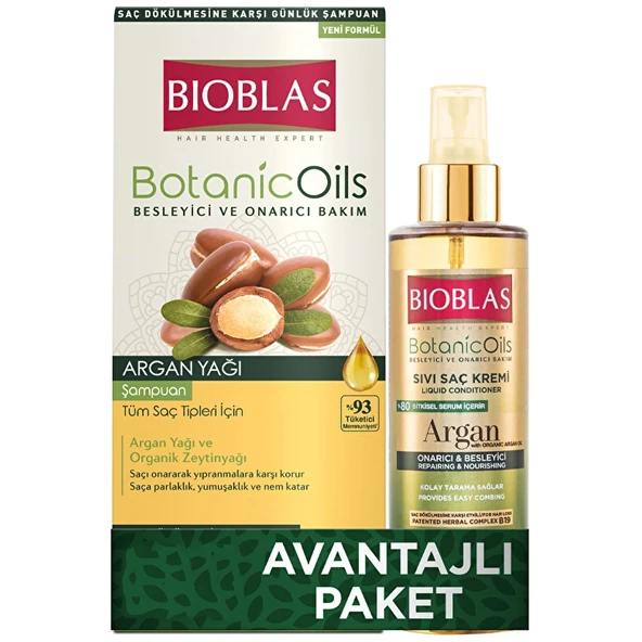Bioblas Argan Şampuan 360 ml + Sıvı Saç Kremi 200 ml Avantajlı Paket ürün görseli 1