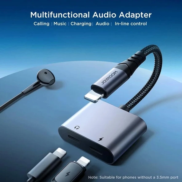 Joyroom Arama Destekli Audio Adapter Lightning - Dual Lightning - Resim 2