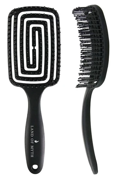 LAND OF MYTH Lom1271 Üç Boyutlu Esnek Saç Açma Ve Tarama Fırçası, Flexible Pro Brush (siyah) ürün görseli 1