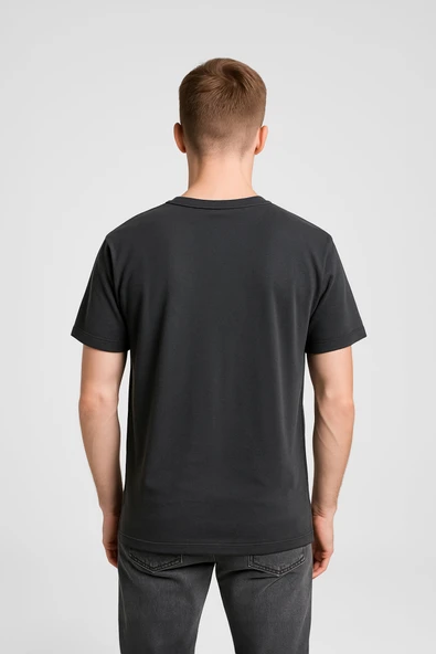 Erkek %100 Pamuk Basic T-shirt - Resim 5