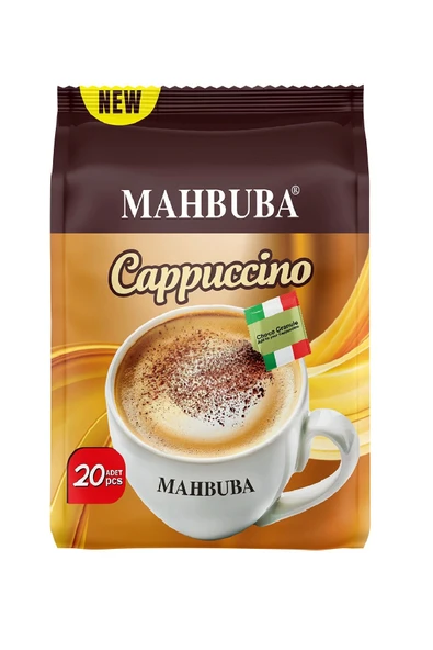 Mahbuba Çikolata Soslu Bol Köpüklü Granule Cappuccino Hazır Kahve 20x25gr ürün görseli 1