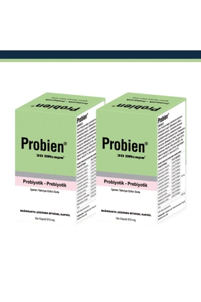 Probien Probiyotik Prebiyotik 30 Kapsül 2'Li PAKET (SKT:07/2028) ürün görseli 1