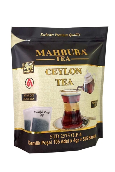 Mahbuba Tea Std 2575 Ithal Seylan Sri Lanka Ceylon Kaçak Demlik Poşet Siyah Yaprak Çayı 105x4gr ürün görseli 1